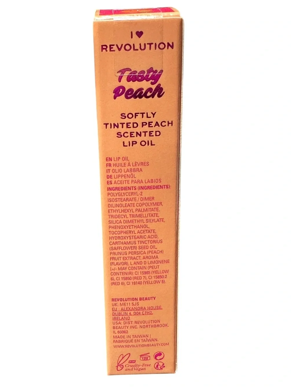I Heart Revolution Tasty Peach Lip Oil - Peachy Keen NWT